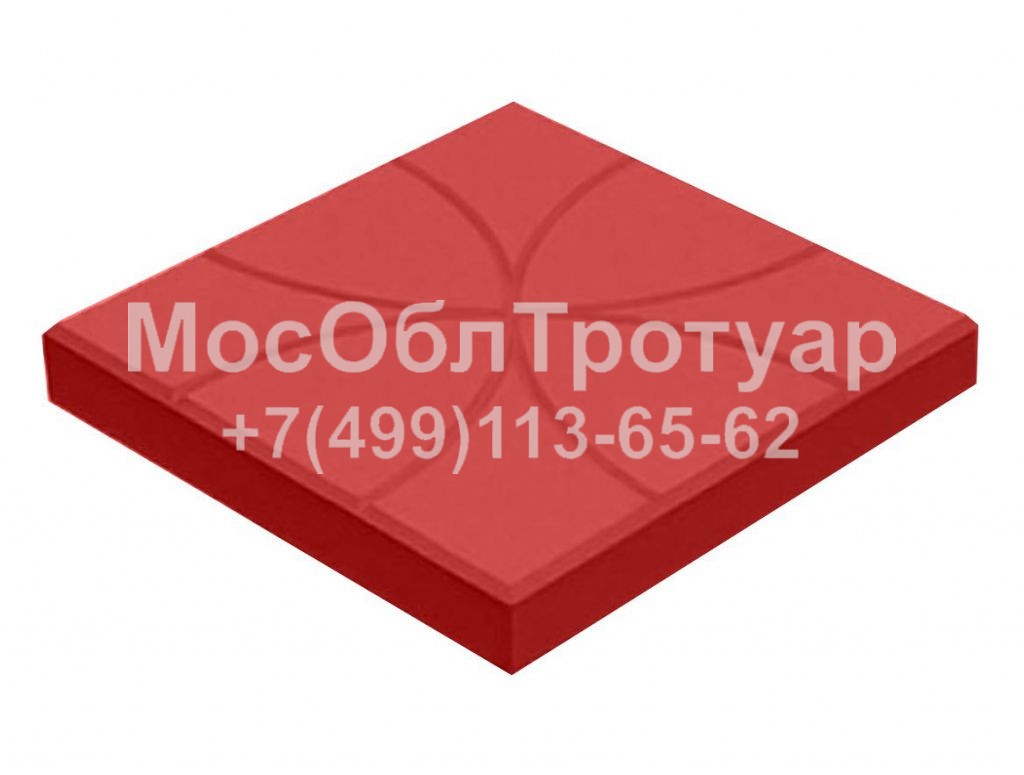 МосОблТротуар Тротуарная плитка Цветок 350х350х50 Красная фото