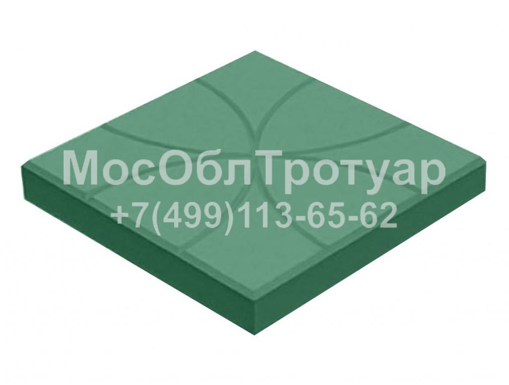МосОблТротуар Тротуарная плитка Цветок 350х350х50 Зеленая фото
