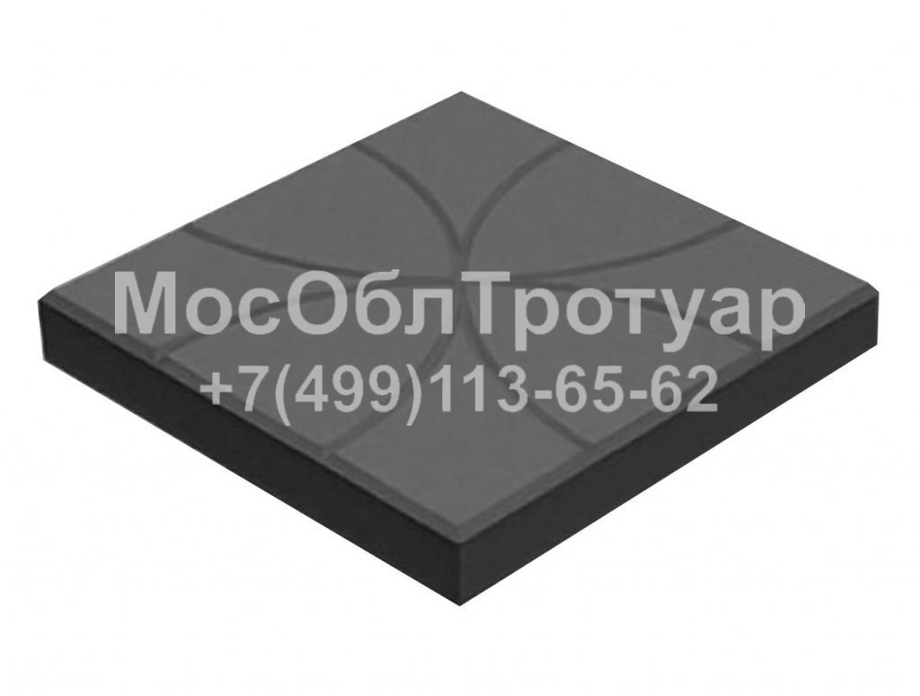 МосОблТротуар Тротуарная плитка Цветок 350х350х50 Черная фото