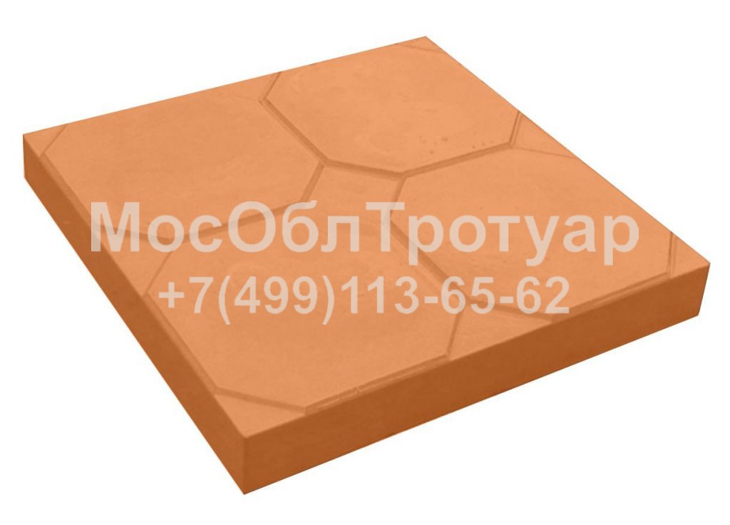 МосОблТротуар Тротуарная плитка Окно 350х350х50 Оранжевая фото