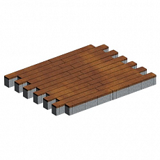 Steinrus Тротуарная плитка Кроссбар Хэви, 100 мм, ColorMix Апероль, гладкая